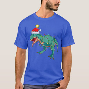 Dinosaur Lighting Julafton Träd Matching Dinosaur T Shirt