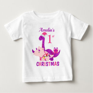 Dinosaur Lila Glitter T Shirt