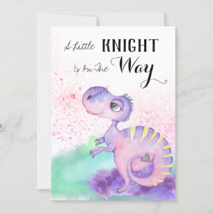 *~* Dinosaur Lila Gult Dragon Pojke Shower Inbjudningar