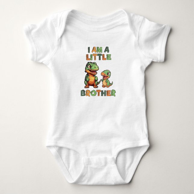 Dinosaur lillebror Baby Bodysuit T Shirt (Framsida)