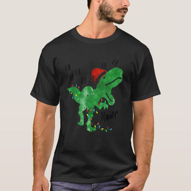 Dinosaur Ljus Fa Ra Ra Rawr julrex Boys T Shirt (Framsida)