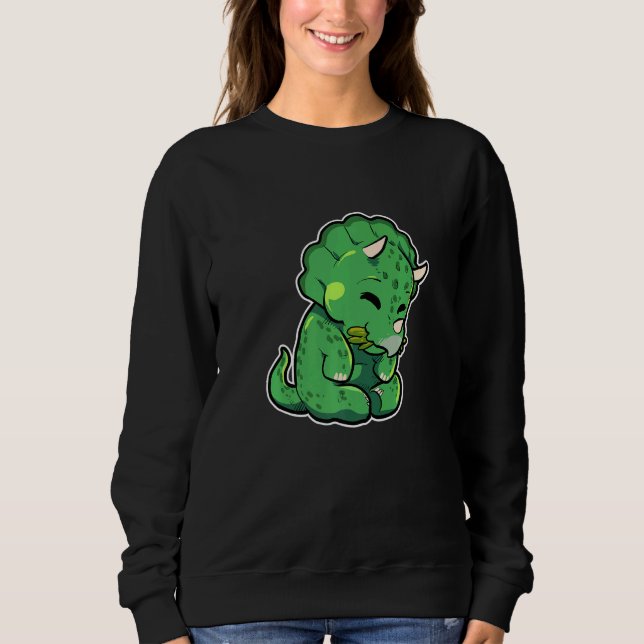Dinosaur Lover Cute Triceratops Premium T Shirt (Framsida)