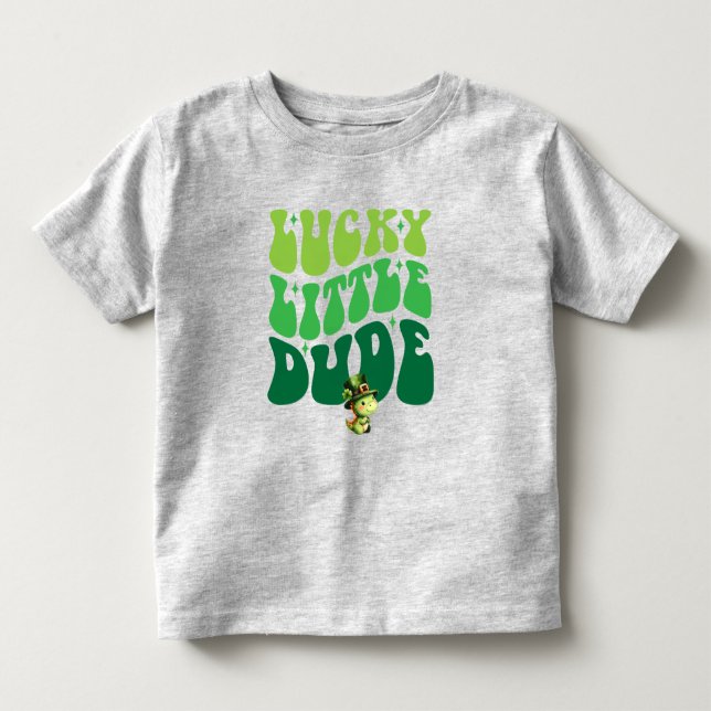 Dinosaur Lucky Little Dude St. Patrick's Day T Shirt (Framsida)