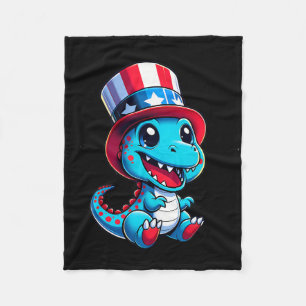 Dinosaur Lycklig 4:e juli Independence day Manar W Fleecefilt