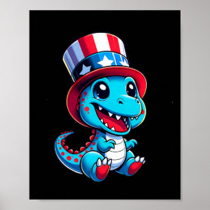 Dinosaur Lycklig 4:e juli Independence day Manar W Poster
