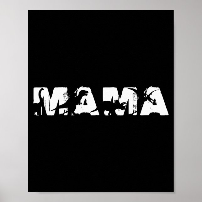 Dinosaur Mamma Rolig på Mors Dag För Mamasaurus Poster (Framsidan)