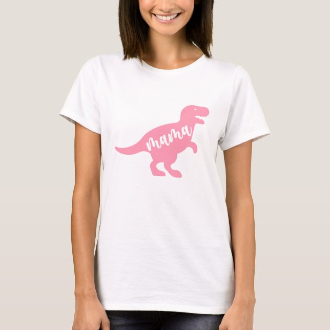 Dinosaur Mamma Typografi T Shirt (Framsida)