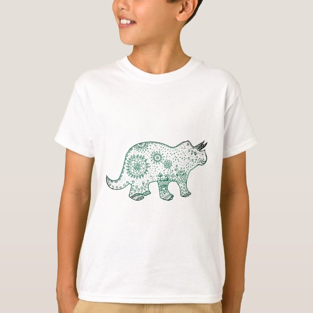 Dinosaur Mandala DrawingT-shirt T Shirt (Framsida)