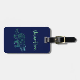 Dinosaur, mandala triceratops anpassningsbar Lugga Bagagebricka