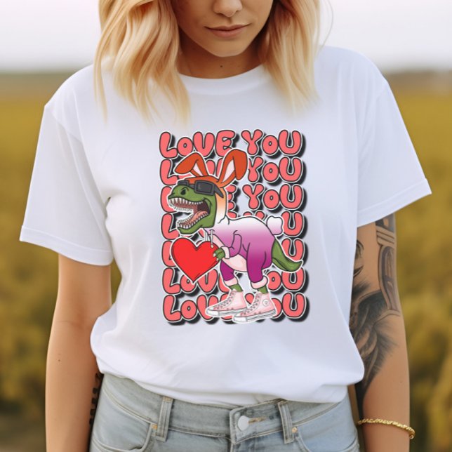 Dinosaur med С ostume i Lesbisk Flagga Färg T Shirt (Skapare uppladdad)
