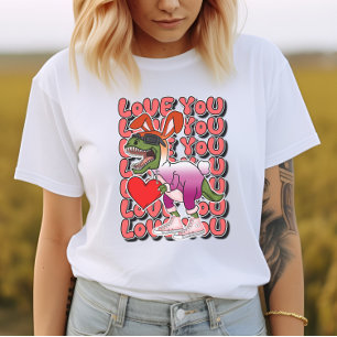 Dinosaur med С ostume i Lesbisk Flagga Färg T Shirt