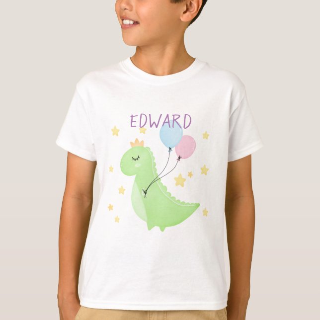 Dinosaur med ballonger t shirt (Framsida)