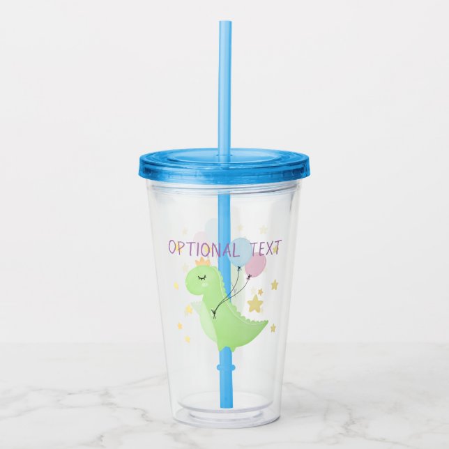 Dinosaur med ballonger take away mugg (Framsida)