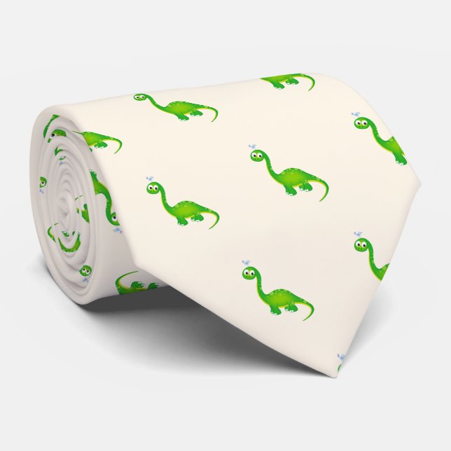 Dinosaur med Birdie överst Slips (Rullad)