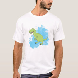 Dinosaur med blå färg t shirt