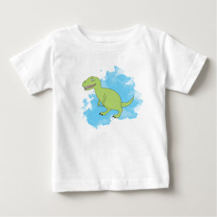 Dinosaur med blå färg t shirt