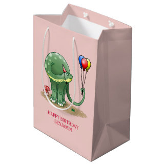 Dinosaur med födelsedagsballonger