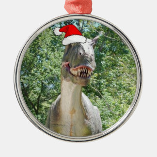 Dinosaur med Jultomten Hat till jul Julgransprydnad Metall