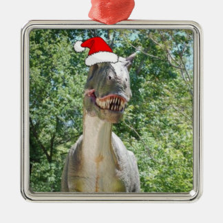 Dinosaur med Jultomten Hat till jul Julgransprydnad Metall
