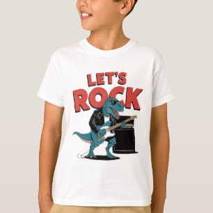 Dinosaur med solglasögon som spelar Guitar T Shirt