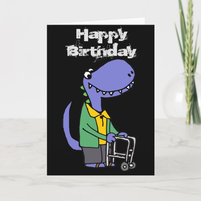 Dinosaur med Walker Gamge Birthday Kort (Framsida)