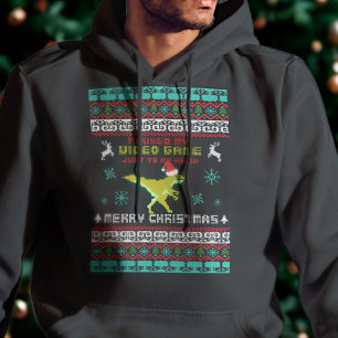 Dinosaur Meme Gamer Funny Ugly Julsötare Hoodie