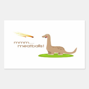 Dinosaur Meteor Meatbullar Rektangulärt Klistermärke