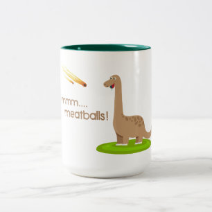 Dinosaur Meteor Meatbullar Två-Tonad Mugg