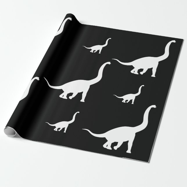 Dinosaur Mönster Brachiosaurus Presentpapper (Utrullad)
