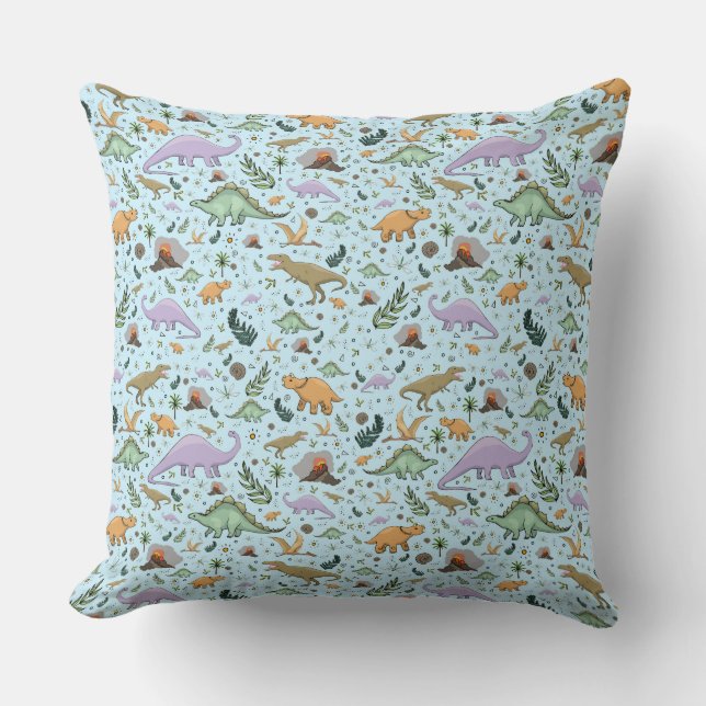 Dinosaur Mönster Cushion Kudde (Framsida)