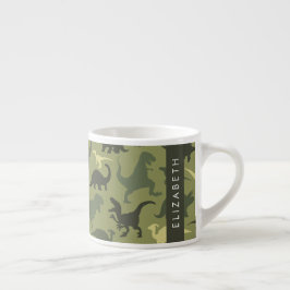 Dinosaur Mönster, Dinosaur Silhouette, ditt namn Espressomugg