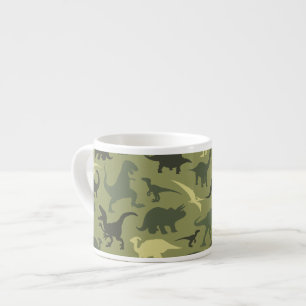Dinosaur Mönster, Dinosaur Silhouette, Grönt Dino Espressomugg