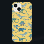 Dinosaur Mönster Gult<br><div class="desc">Många blå dinosaurier,  Tyrannosaurus rex,  Spinosaurus,  Stegosaurus,  Diplodocus och Triceratops. Eek! Originalkonst av Nic Squirrell.</div>