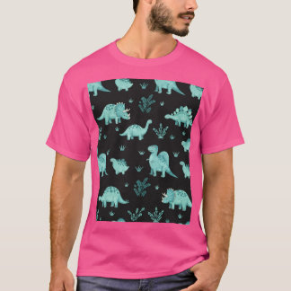 Dinosaur Mönster Illustration T Shirt