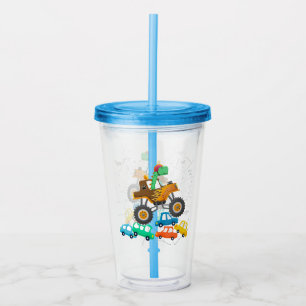 Dinosaur Monster lastbil akryltumlare Take Away Mugg