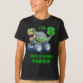 Dinosaur monster lastbil anpassade ålder t shirt