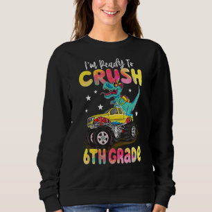 Dinosaur Monster Lastbil Crush 6e Klass tillbaka t Shirt