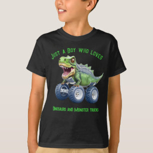 Dinosaur monster lastbil t shirt