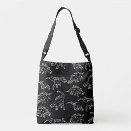 Dinosaur Mönster Silhouette Crossbody Bag Axelväska