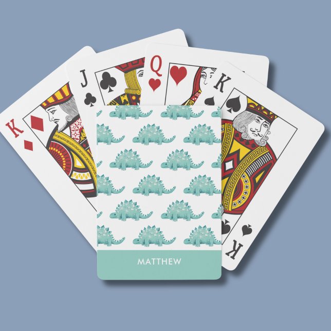 Dinosaur mönster stegosaurus casinokort (Dinosaur pattern personalized playing cards)