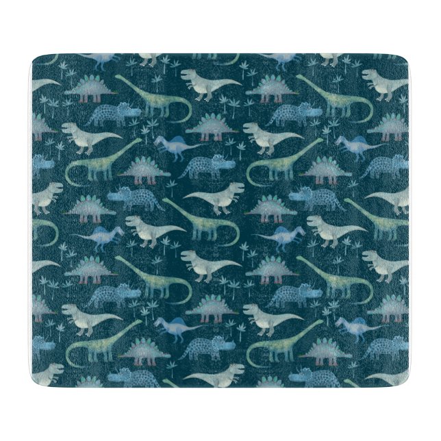 Dinosaur Mönster Teal Grönt (Framsidan)