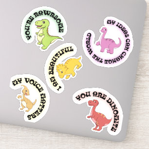 Dinosaur Motivational Sticker Pack för barn Klistermärken