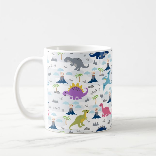 Dinosaur Mugg - Cute Colorful Dinosaurs (Vänster)