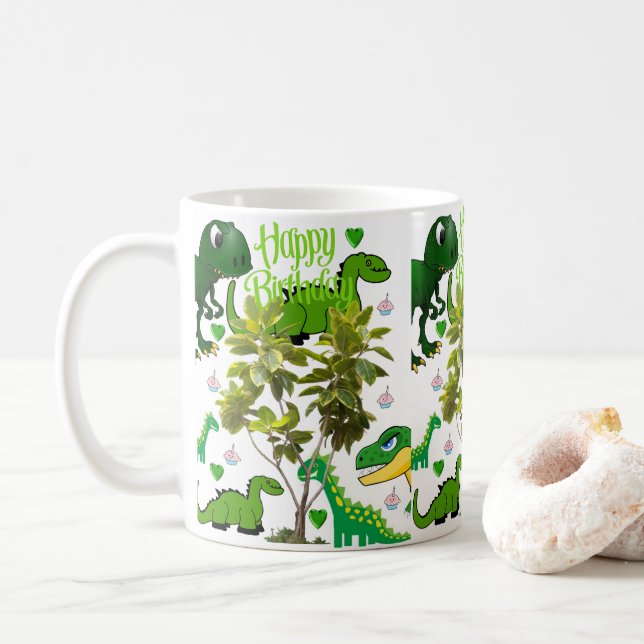 Dinosaur Mugg Grattis på födelsedagen Mugg (Med munk)