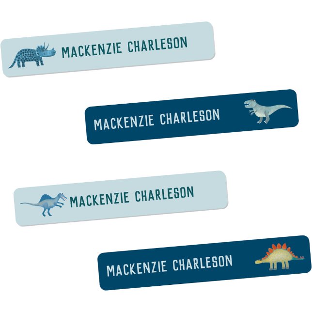 Dinosaur Namn Klistermärke (Fun personalize dinosaur name labels)