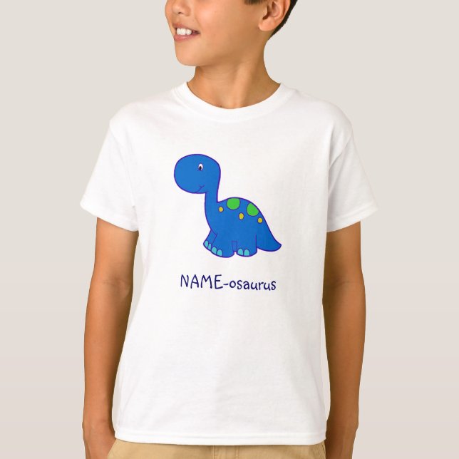 Dinosaur Namn-osaurus Barn t-shirt - pojke (Framsida)