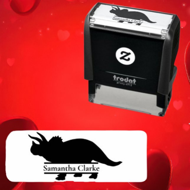 Dinosaur Namn Self-inking Triceratops Frimärke Självfärgande Stämpel (Funny Dinosaur Excellent)
