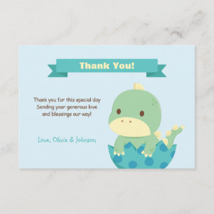 Dinosaur Nästan Kläckt Baby Shower Tacksamhetskort Tack Kort