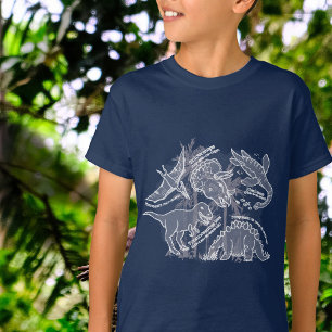 Dinosaur navy / grått t-shirt