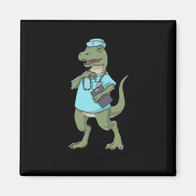 Dinosaur Nurse T-Rex RN Nurse Studenten Nurse Magnet (Framsidan)